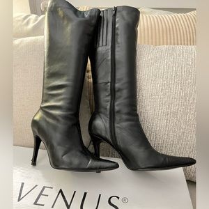 Venus Black Boots w/4” inch heels Sz 8.5